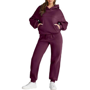 Chándal de ajuste OEM para mujer, decoración Vintage, logotipo personalizado, Etiqueta Privada, ropa de calle, diseño de tela suave, logotipo personalizable sólido - Product Image 1