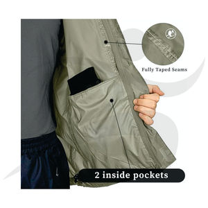 Veste coupe-vent imperméable et respirante de randonnée à capuche pour hommes, veste légère pour homme - Product Image 2
