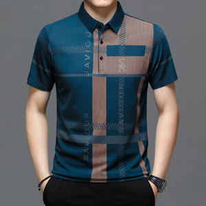 T-shirts de golf en polyester vierge sublimation logo personnalisé t-shirts polo impression coupe amincissante chemises à col roulé pour hommes - Product Image 2