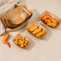 Vente Flash – Plateaux Alimentaires en Papier Kraft Non Pliables, Jetables, Anti-Graisse, Écologiques, à Fond Ouvert, Idéaux pour BBQ et Frites – En Stock