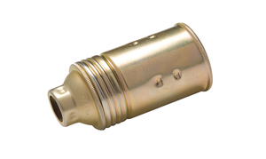 Portalampada E14, metallo dorato liscio, 2A 250V (Famatel 472) - Product Image 1