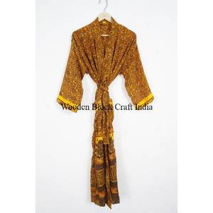 Luxury Women's Silk <b>Kimono</b> Robe Street Style <b>Long</b> Dress Sleepwear for Home Use or Hotel Vacation Wear - Product Image 6