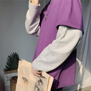 Usine personnalisée hommes Double couche graphique à manches longues 300 grammes sérigraphie français éponge tricoté T-shirt pour hommes - Product Image 3