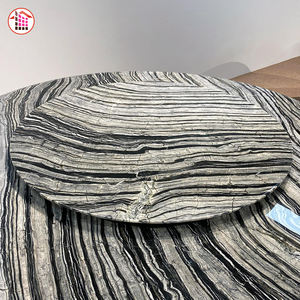 高品质黑色木质大理石板抛光森林大理石餐桌黑色桌面咖啡桌台面中国供应商 - Product Image 3