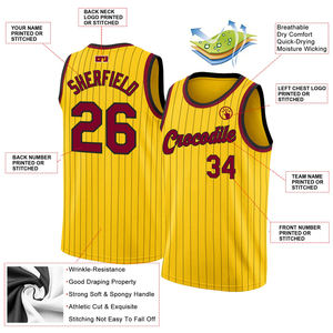 Maillot de basket-ball personnalisé en gros tissu à séchage rapide respirant pour les jeunes adultes nom personnalisé numéro Logo équipe certifiée - Product Image 2