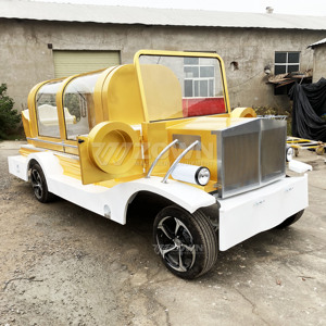 Coche fúnebre eléctrico Retro de lujo manejable, coche fúnebre de acero de 4 ruedas con remolque de caballos, coche fúnebre eléctrico elegante - Product Image 6