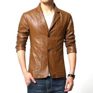 Chaqueta de Cuero Sintético para Hombre, Talla 8XL, Otoño Invierno 2026, Color Sólido, Cierre de Cremallera, Estilo Casual, Chaqueta de Invierno de PU Personalizada - Product Image 1