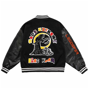 แจ็กเก็ตเลตเตอร์แมนสำหรับผู้ชายแบบสั่งทำสำหรับฤดูใบไม้ร่วงและฤดูหนาวสไตล์สตรีทแบบแห้งเร็ว - Product Image 4