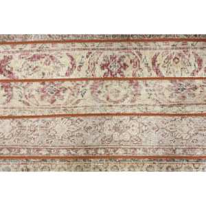 Vintage Turkish <b>Wool</b> Rug <b>Red</b> Beige 2 X 3.1ft Classic Large Area Rectangle Patchwork Design for Hallway Latex Backing Room Rug - Product Image 5