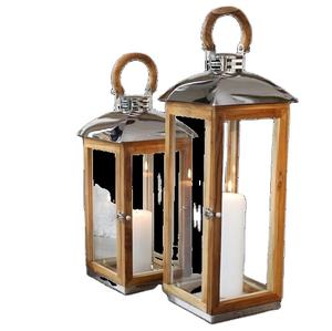 Lanterne à bougie décorative en bois et en acier inoxydable de conception établie pour la décoration de la maison mariage nouvelle arrivée disponible ici - Product Image 1