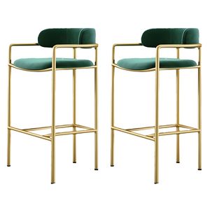 2024 tabourets de bar en fer à cadre plaqué or avec siège en mousse rétro conception de haute qualité derniers tabourets de bar en taille personnalisée pour le réglage - Product Image 6