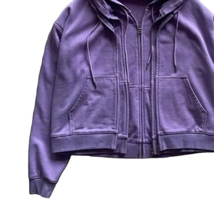 เสื้อฮู้ดดี้ซิปสามชั้น ล้างสีแบบแอซิด ดีไซน์ทันสมัย สีพื้น ทรงหลวม ไหล่ตก ซิปสามชั้น ไซส์ใหญ่ - Product Image 5