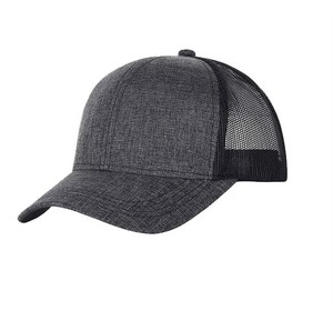 Vente chaude 6 panneaux structurés 100% casquettes de baseball en maille de coton avec broderie 3D en caoutchouc Logo usine quantité minimale de commande bas - Product Image 1