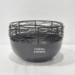 Corbeille de fruits moderne et élégante en fer robuste avec un look noir élégant et raffiné Beau porte-fruits classique dans toutes les tailles - Product Image 5