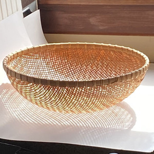 Famous in Vietnam With Rattan Winnowing <b>Basket</b> Bowl <b>Large</b> Woven Bamboo Rice Gathering Centerpiece - Product Image 3