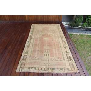 พรมตุรกีโบราณ ขนาด 4.2x8.5 ฟุต พรมขนสัตว์ลายดอกไม้สีแดง - Product Image 1