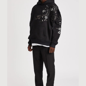 Logotipo personalizado de algodón French Terry GSM Heavyweight Patch trabajo bordado Chenille parches hombres sudaderas con capucha de gran tamaño para hombres - Product Image 5