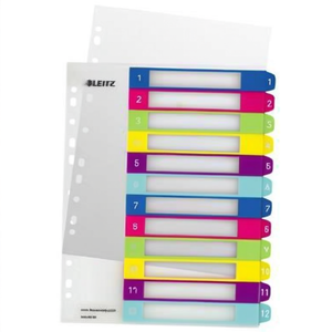 Leitz WOW DIN <b>A4</b> Extra Wide Multicolor Polypropylene File <b>Folder</b> Accessories Number Register 1-12 LEITZ - Product Image 3