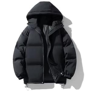 Wholesale Winter Men's Formal Puffer Bomber <b>Jacket</b> with Stand <b>Collar</b> Front Logo Slim Fit - Product Image 4