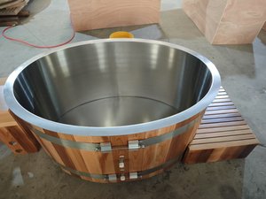 Baignoire froide en <span class=keywords><strong>bois</strong></span> extérieure avec refroidisseur et chauffage intégrés 1 personnes - Product Image 3