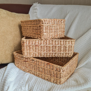 High Quality Set of 3 Natural Water Hyacinth Storage <b>Basket</b> Water Hyacinth <b>Basket</b> <b>for</b> Home and Storage Handmade From Vietnam - Product Image 5