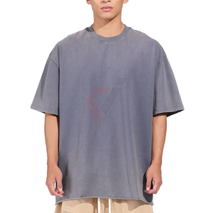 เสื้อยืดคอกลมปักลายขนาดใหญ่พิเศษสำหรับผู้ชาย ผ้าฝ้าย 100% สไตล์วินเทจ ระบายอากาศได้ดี รับผลิตแบบ OEM - Product Image 6