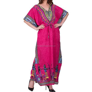 Dashiki vestido largo africano de alta calidad estampado tradicional Dashiki Kaftan tela de moda para mujeres de lujo de la India - Product Image 3