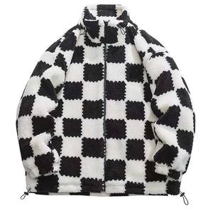 Color Block <b>Men's</b> Clothing <b>Jackets</b> OEM Custom Made Top Quality <b>Sherpa</b> Fleece Winter Warm Zipper Up Stand Collar <b>Men's</b> <b>Jackets</b> - Product Image 3