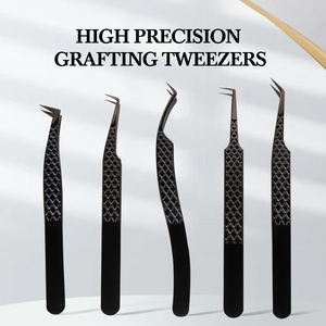 Pince à cils de marque privée personnalisée avec logo imprimé 45 75 90 degrés pointe en fibre Nano Grip pour l'extension des cils - Product Image 2