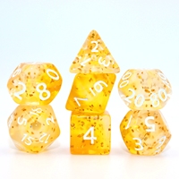 Ensemble de dés carrés à bords vifs en résine pour D&D, jeu de rôle, D4 D6 D8 D10 D12 D20, 7 pièces, noyau liquide transparent violet, écologique, RPG