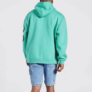 Sweat à capuche pour hommes avec demi-fermeture éclair Design avec logo personnalisé Impression bouffante Polyester/coton solide Automne écologique Surdimensionné Poids lourd 300g - Product Image 5