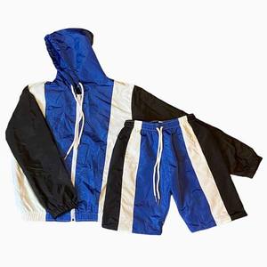 2025 Lightweight 100% <b>Nylon</b> <b>Shorts</b> Set Windbreaker Tracksuit Workout Zip up Hoodie and <b>Shorts</b> Contrast Color Unique Design Sets - Product Image 1