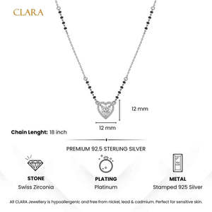 Compre un collar Mangalsutra de plata pura con perlas de diamante en forma de corazón y cuentas chapadas en oro, un regalo religioso y étnico para la esposa. - Product Image 6