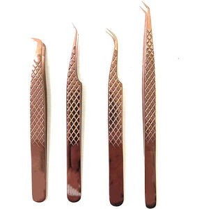 Pinzas de pestañas de acero inoxidable con etiqueta privada personalizadas profesionales para extensiones de pestañas volúmenes fibras pestañas puntiagudas belleza - Product Image 4