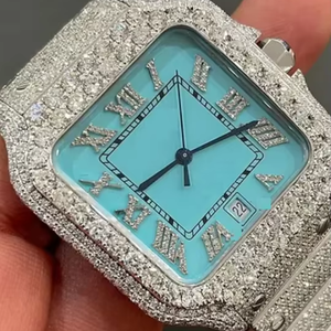 Montres Iced Out Blue Dial LAB Diamond pour hommes - Product Image 1