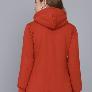 Sudadera con capucha clásica con cremallera completa para mujer 2025 con manga larga, Top deportivo informal recortado con capucha para invierno, transpirable con el mejor OEM - Product Image 4