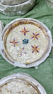 Best seller Plateaux Rotin Rond Avec Poignées Bois et Fond par Nacre - Product Image 2