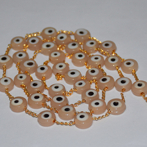 Hermosa Cadena de Rosario con Cuentas de Ópalo Rosa de 4mm, Envuelta en Alambre Chapado en Oro, Hecha a Mano, para la Creación de Joyería - Product Image 3