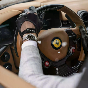 Gants de conduite en cuir véritable de haute qualité, durables et confortables, antidérapants, avec logo personnalisé - Product Image 6