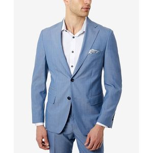 Giacca da Completo Slim-Fit in Chambray per Uomo Tallia, Blu, Taglia 44T/L39.5 - Product Image 1
