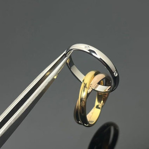 Resoul <strong>Cartier</strong> Tri-color Three-Band <strong>Rings</strong> for Woman Trendy Ins-Style Waterproof 18K Gold-Plated Stainless Steel <strong>Ring</strong> - Product Image 5