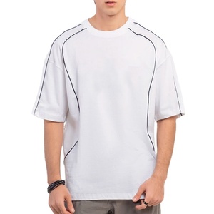 T-shirt ample en toile de soie/coton 210 g/m² coupe régulière, col rond, couleur unie, respirant, séchage rapide, prix bas, vente en gros - Product Image 1
