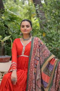 Nouvelles Robes de Soirée 3 Pièces pour Femmes, en Coton Travaillé, avec Dupatta Réversible, pour Diwali et Mariages, Tissus Romaines et Dentelle - Product Image 3