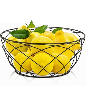 Porte-fruits en métal de couleur noire avec treillis métallique Bol créatif conçu pour servir les fruits Décoration de table Cuisine Essential Fruit Drainer - Product Image 1