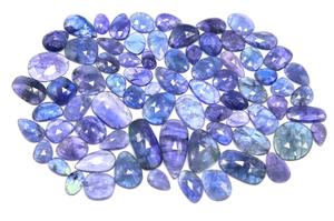 พลอยแทนซาไนท์เจียระไนรูปดอกกุหลาบเจียระไนแบบเจียระไนเพชรเทียม75ชิ้นเครื่องประดับชิ้นธรรมชาติทำอัญมณีหลวม8x6mm-24x11mm 378กะรัต - Product Image 3