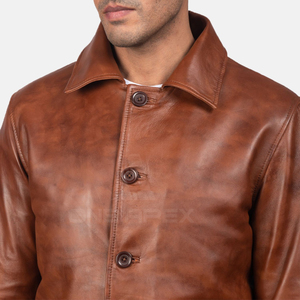 2025 Fine qualité haute rue hommes motard veste en cuir col rabattu fermeture éclair bouton couvert veste en cuir pour hommes - Product Image 5