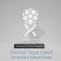 Trofeo Acrílico del Jugador del Año de Fútbol |   Premio Deportivo Grabado |   Placa de Reconocimiento Transparente y Pulida, Duradera, para Empresas