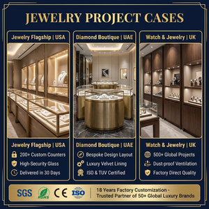 Comptoir de magasin de bijoux de luxe moderne, design en acier inoxydable doré, <span class=keywords><strong>vitrine</strong></span> de présentation de bijoux en verre avec éclairage LED - Product Image 6