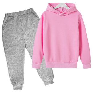 OEM personnalisé de haute qualité ensemble de deux pièces à capuche décontracté motif solide garçons survêtements vêtements en polaire de haute qualité 2026 - Product Image 2