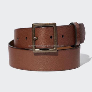 Premium Italian Leather Vegetable <b>Tanned</b> Vintage Look <b>Men's</b> Fashion Leather Casual <b>Belt</b> in 3 Vibrant Color With Antique Buckle - Product Image 2